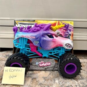 Sparkle Smash Unicorn Monster Jam Truck Toy